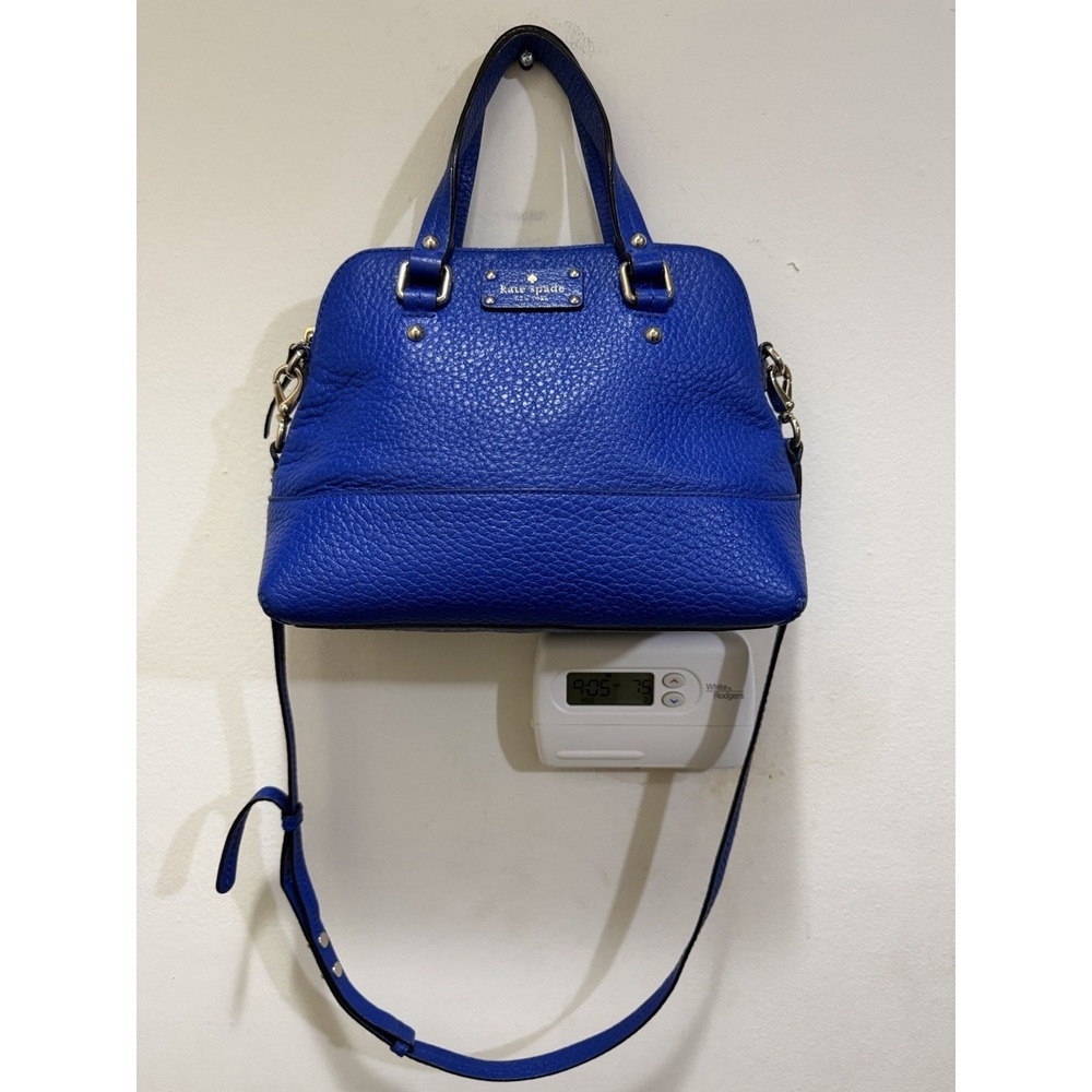 Kate Spade New York Blue Pebbled Leather Top Handle Crossbody Bag